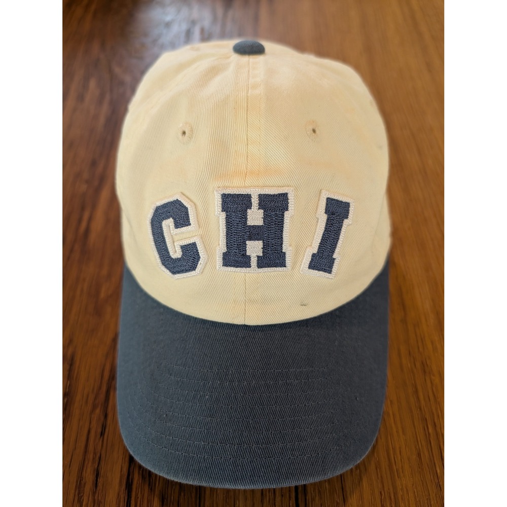 Alice & Wonder American Needle CHI Chicago Dad Hat Strapback Cap Ivory Blue OSFA